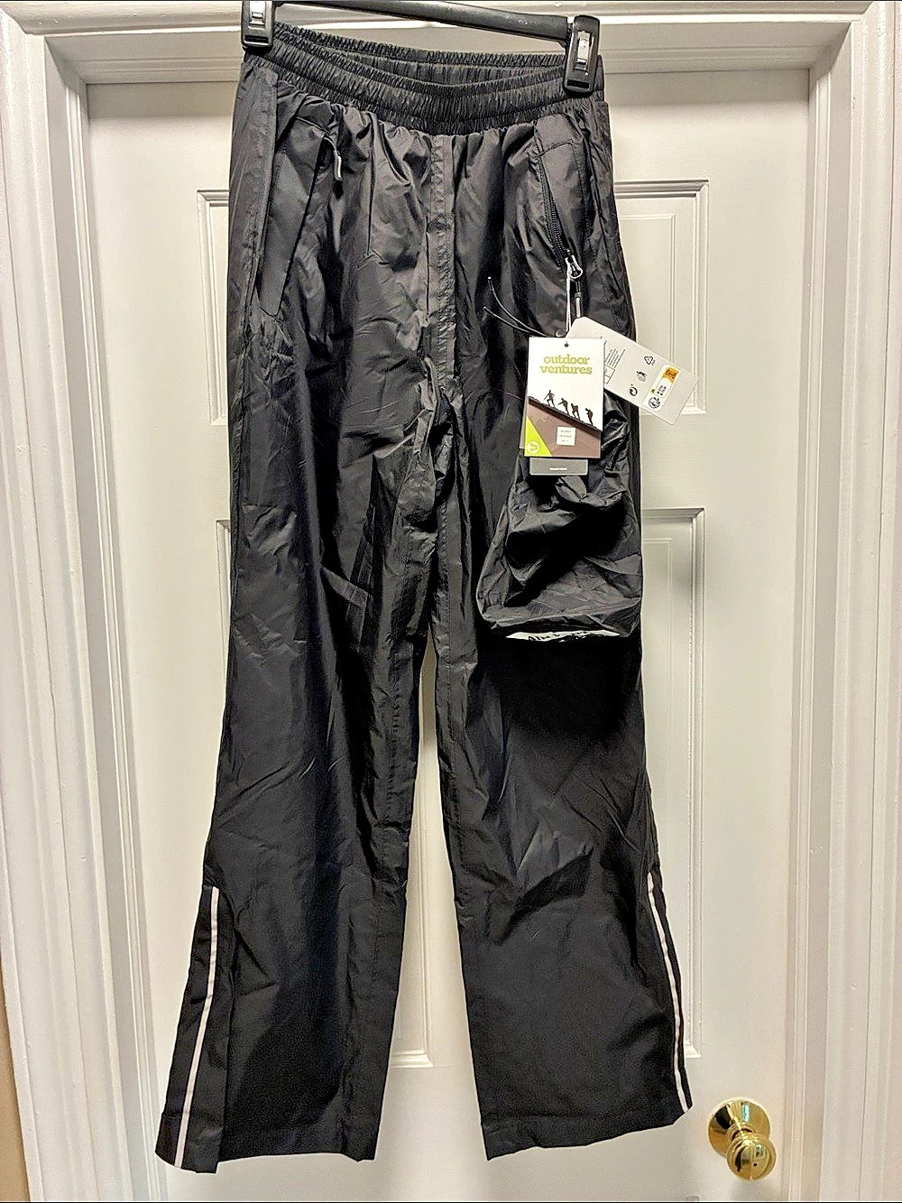 Outdoor Ventures Rain Pants in Black, XS (8 Short)